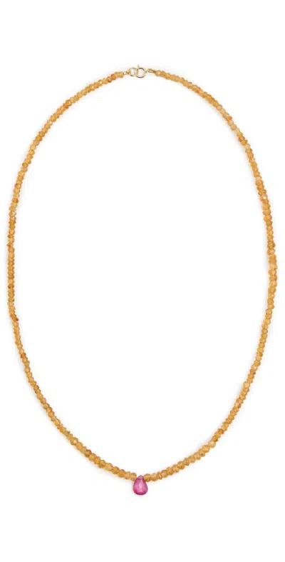 Jia Jia Citrine Ruby Teardrop Necklace Yellow