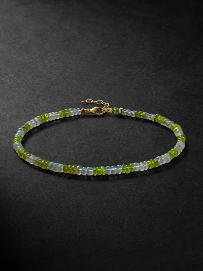 Jia Jia Gold Opal Beaded Bracelet In Green