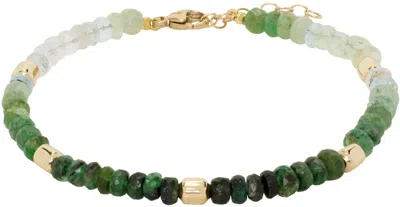 Jia Jia Green Arizona Jumbo Emerald Gold Bead Bracelet