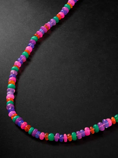 Jia Jia Jumbo Gold Rainbow Opal Necklace In Red