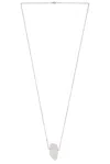Jia Jia Large Crystal Quartz Gold Bar Necklace In White Gold