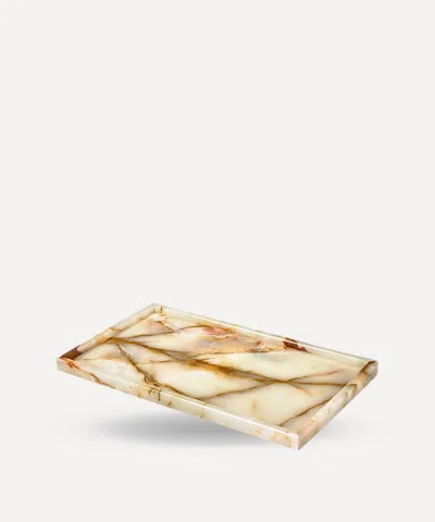 Jia Jia Marbled Onyx Tray In Neutral