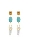 Jia Jia Nevada 14k Yellow Gold Citrine Turquoise Earrings
