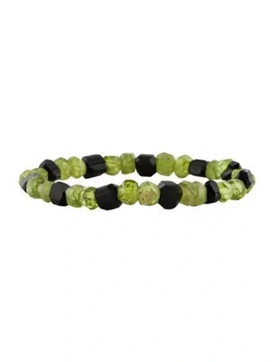 Pre-owned Jia Jia Tourmaline & Peridot Stretch Bracelet, 8" In Multicolor