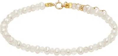 Jia Jia White Birthstone April Crystal Pearl Bracelet