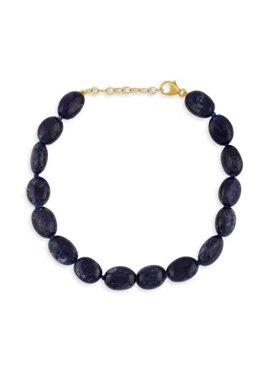 Jia Jia Women's 14k Yellow Gold & Blue Sapphire Beaded Bracelet In Red