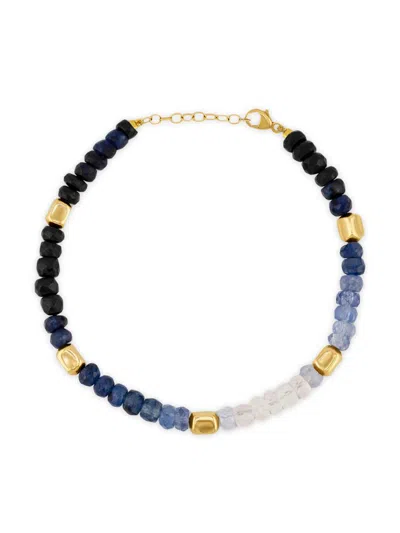 Jia Jia Women's Arizona 14k Yellow Gold & Ombré Blue Sapphire Beaded Bracelet In Red