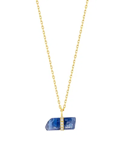 Jia Jia Women's Crystalline 14k Yellow Gold, Tanzanite & 0.25 Tcw Diamond Pendant Necklace In Blue