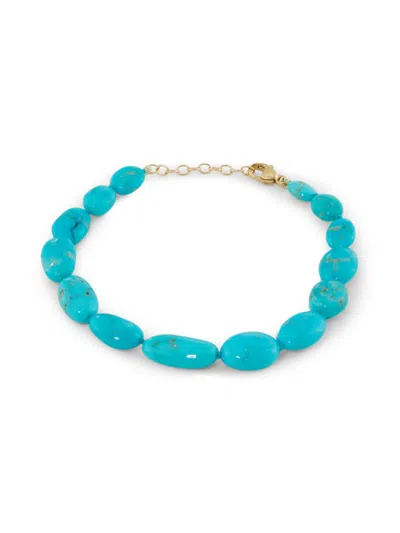 Jia Jia Women's Nevada 14k Yellow Gold & Turquoise Bead Bracelet In Blue