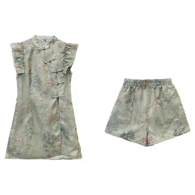 Jiaying Wang Wjy Studio London Embroidered Green Stylish Romantic Co Ord Set