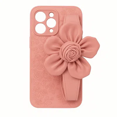 Jiaying Wang Wjy Studio London Floral Wrist  Phone Case Hand Holder Pink