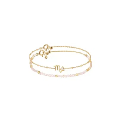 Jiaying Wang Wjy Studio London Men's Gold / White Constellation Scorpio Zodiac Bracelet – Natural Crystal Adjustable In Multi