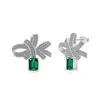 Jiaying Wang Wjy Studio London Men's Silver / Green Emerald Diamond Earning In Multi