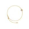 Jiaying Wang Wjy Studio London Women's Birthstones Blue Opal Heart Gold Plated Adjustable Bracelet / Anklet