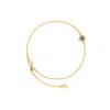 Jiaying Wang Wjy Studio London Women's Black Birthstone Obsidian Love Heart Adjustable Bracelet Anklet