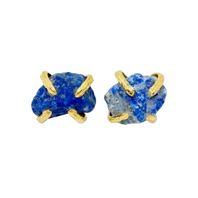 Jiaying Wang Wjy Studio London Women's Blue Elemental Birth Natural Sapphire Stud Earrings