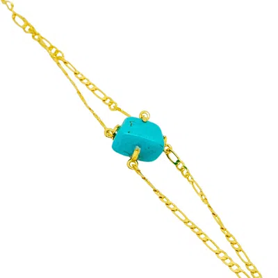 Jiaying Wang Wjy Studio London Women's Blue Elemental Birth Natural Turquoise Adjustable Bracelet