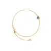 Jiaying Wang Wjy Studio London Women's Gold / Blue Birthstones Topas Heart Gold Plated Adjustable Bracelet / Anklet
