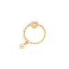 Jiaying Wang Wjy Studio London Women's Gold / Neutrals Champagne  Heart Gold Plated Birthstones Adjustable Ring