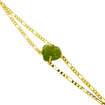 Jiaying Wang Wjy Studio London Women's Green Elemental Birth Natural Peridot Adjustable Bracelet