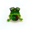 Jiaying Wang Wjy Studio London Women's Green Frog Enamel Ammolite Gemstones Pendant Brooch