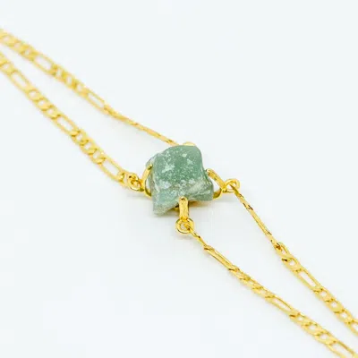 Jiaying Wang Wjy Studio London Women's Green / Gold Elemental Birth Natural Jade Adjustable Bracelet In Multi