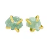 Jiaying Wang Wjy Studio London Women's Green / Gold Elemental Birth Natural Jade Stud Earrings In Multi