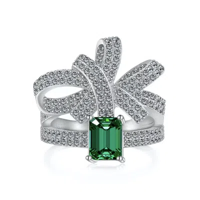 Jiaying Wang Wjy Studio London Women's Green / Silver Emerald Diamond Ring In Multi