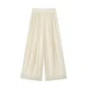 Jiaying Wang Wjy Studio London Women's Neutrals / White Natural Linen Wide Leg Loose Trousers In Cream