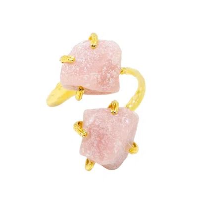 Jiaying Wang Wjy Studio London Women's Pink / Gold Elemental Birth Natural Opal Adjustable Ring In Multi