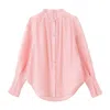 Jiaying Wang Wjy Studio London Women's Pink / Purple Pastel Pink Pleated Shirt