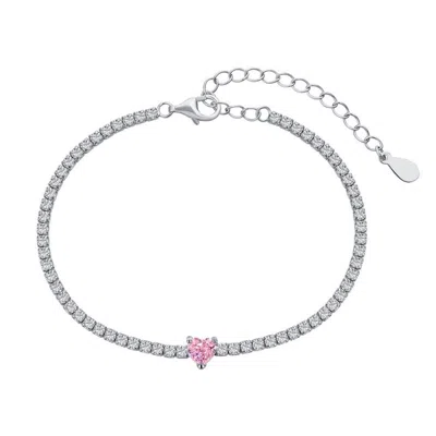 Jiaying Wang Wjy Studio London Women's Pink / Purple / White Brilliant Pink Heart Diamond Bracelet