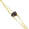 Jiaying Wang Wjy Studio London Women's Purple / Gold Elemental Birth Natural Garnet Bracelet Adjustable In Multi