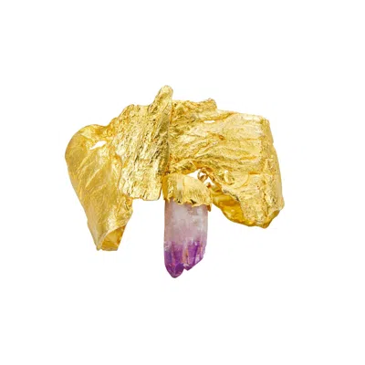 Jiaying Wang Wjy Studio London Women's The Natural Amethyst Gold-plated Bracelet