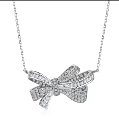 Jiaying Wang Wjy Studio London Women's White Gold  Brilliant Diamond Bow Necklace