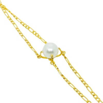 Jiaying Wang Wjy Studio London Women's White / Gold Elemental Birth White  Pearl Adjustable Bracelet In Multi