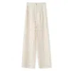 Jiaying Wang Wjy Studio London Women's White Retro Cream Lace Cut Out Long Trousers In White