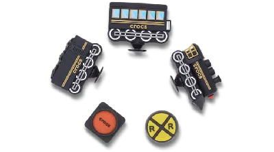 Jibbitz 3d Train 5 Pack In Black