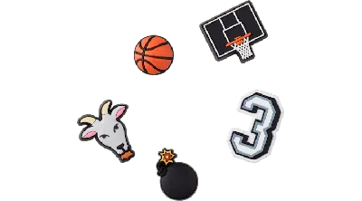 Jibbitz Basketball Star 5 Pack In Multi