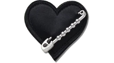 Jibbitz Black Heart With Safety Pin