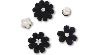Jibbitz Black Velvet Flower 5 Pack In Black