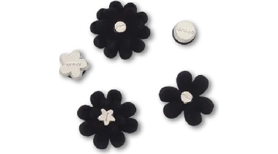 Jibbitz Black Velvet Flower 5 Pack