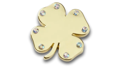 Jibbitz Bling Clover In Gold
