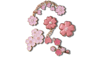 Jibbitz Blooming Cherry Blossom 5 Pack In Pink