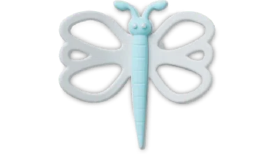 Jibbitz Blue Cut Out Dragon Fly In Gray