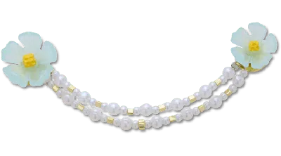 Jibbitz Blue Flower And Pearl Chain In Multi