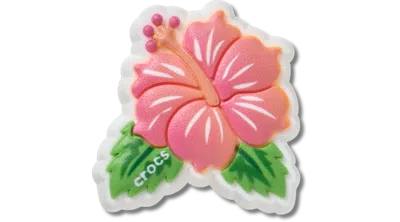 Jibbitz Blue Tropical Hibiscus In Pink