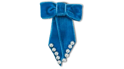 Jibbitz Blue Velvet Bow With Pearls