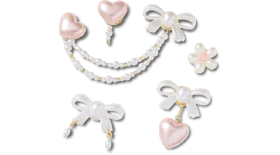 Jibbitz Bow And Pink Heart 5 Pack
