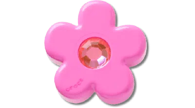 Jibbitz Bright Pink Flower With Gem